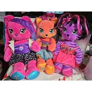 3 Pc Lot Build a Bear Plush Honey Girls  20" Stuffed Animals Lot‎  BAB #07